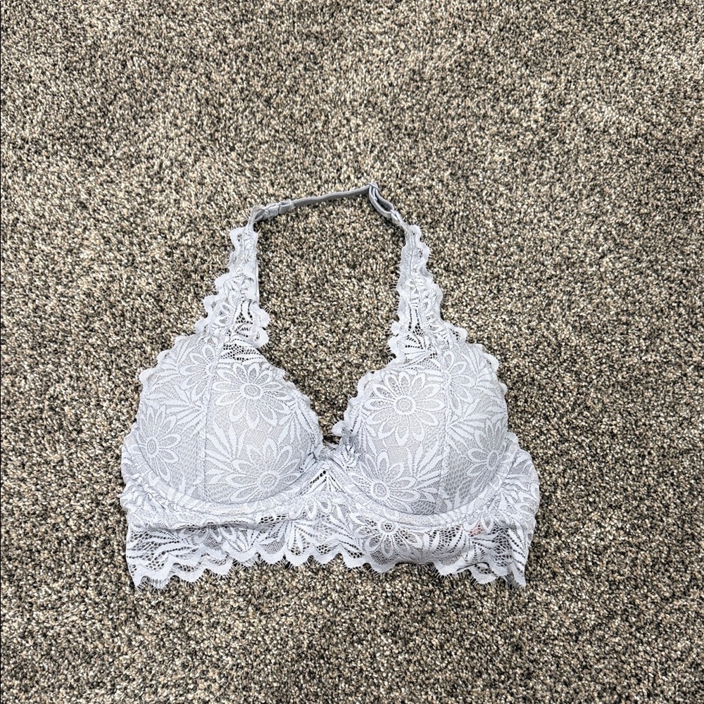 PINK Victoria's Secret Floral Lace Bralette - Lavender-Gray